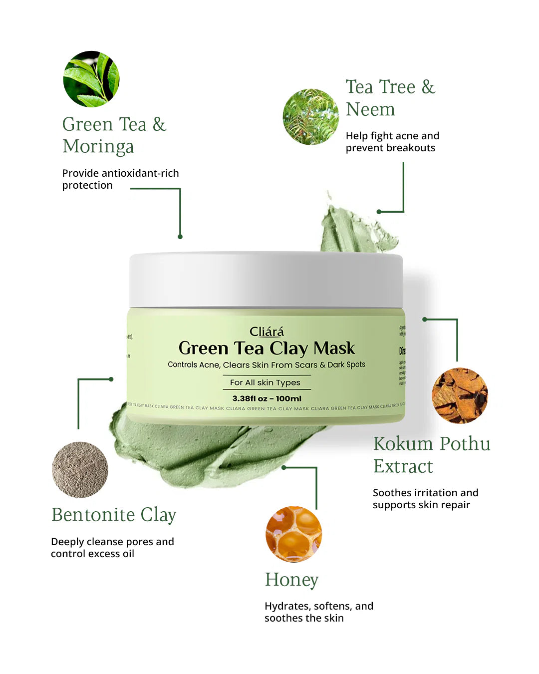 Green Tea Clay Mask + FREE Brush